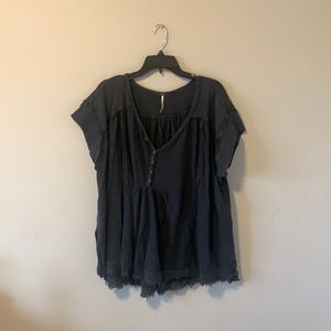 Free People Charcoal Grey Tunic Top